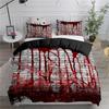 Halloween King Queen Duvet Cover Horror Blood Hand Bedding Set For Teens Scary Red Blood Stains 2/3pcs Polyester Quilt Cover