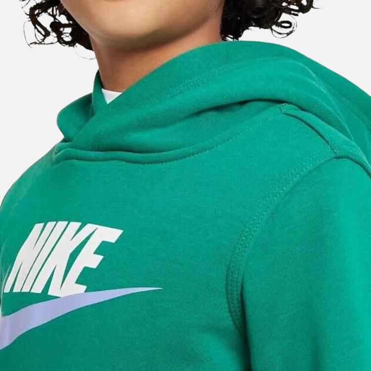 Nike Sportswear Club Fleece Hoodie With Logo Pocket Kids Hoodies Green CJ7861-365