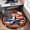 1 Stück Der majestätische amerikanische Weißkopfseeadler Runder Teppich Bemalt Gedruckter kreisförmiger Teppich, Haustürmatte, Outdoor-Reiseschutzteppich