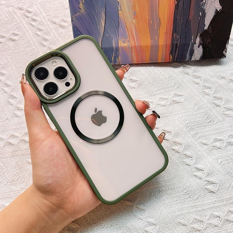 Suitable for Apple 15 Magnetic CD Texture Phone Case 14pro Acrylic Magsafe Hard 13 Protective Case
