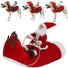 Weihnachten Hundekostüm Weihnachtsmann Reitend Haustier Cosplay Kostüme Party Hunde Outfit für Kleine Mittlere Große Hunde Weihnachtsmann Haustierkleidung