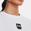 Under Armour Summit Solid Logo Print Crew Neck Long Sleeve Sweatshirt Women Sweatshirt White 1374118-100