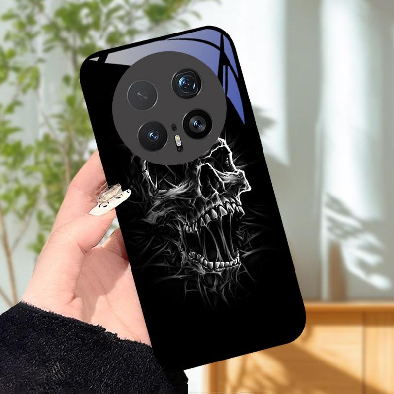 Gehärtetes Glas Handyhülle Für Honor Magic 8 8Pro Luxus Mode Rückseite Abdeckung Für Magic8 Pro Hüllen BKQ-AN00 Stoßfest Cartoon Capa