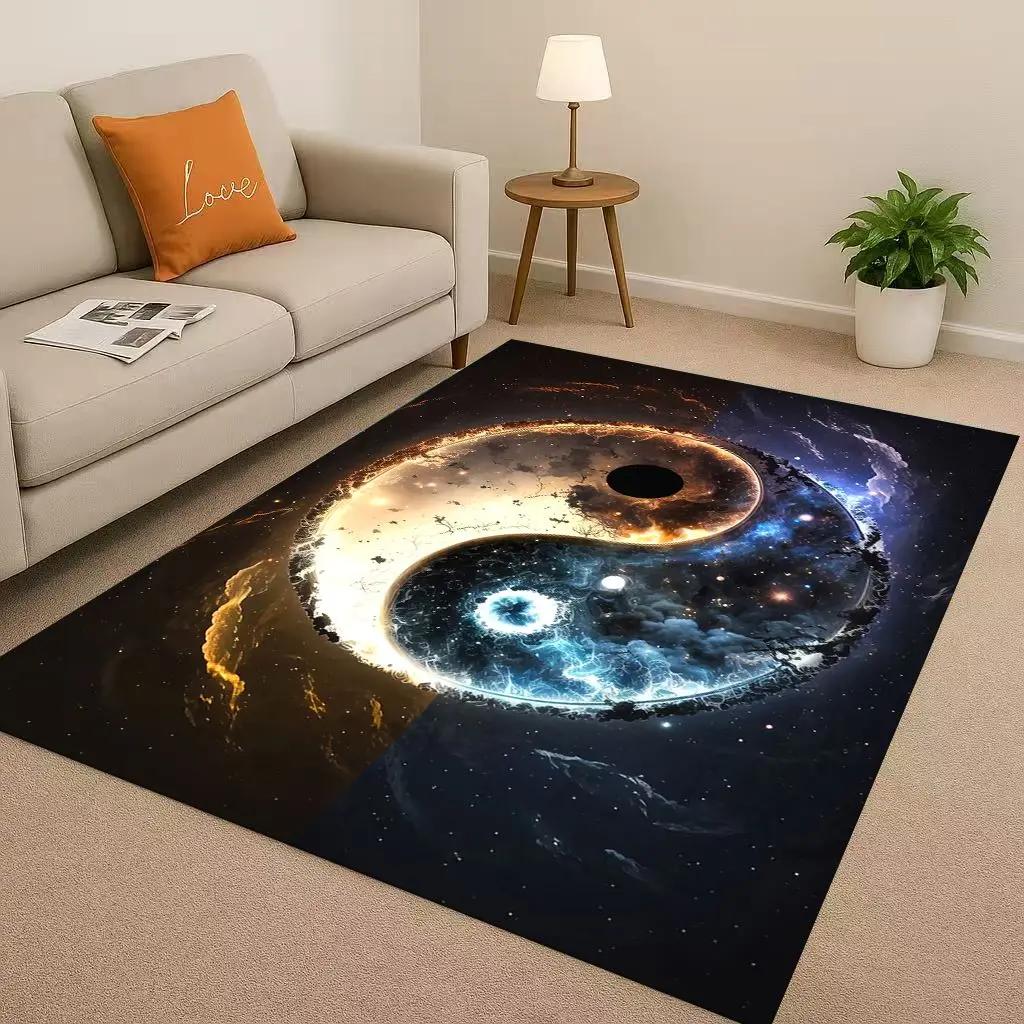 New Yin Yang Chinese Tai Chi Natural Balance Art Living Room Non-Slip Area Rug Soft Carpet for Bedroom Sofa,Home Decor Doormat