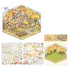 4 Pcs DIY 3D Scene Stickers Cartoon Cat Leisure Life Stickers for Adults Teen Kids Make Your Own Scene Stickers for Stress Relief