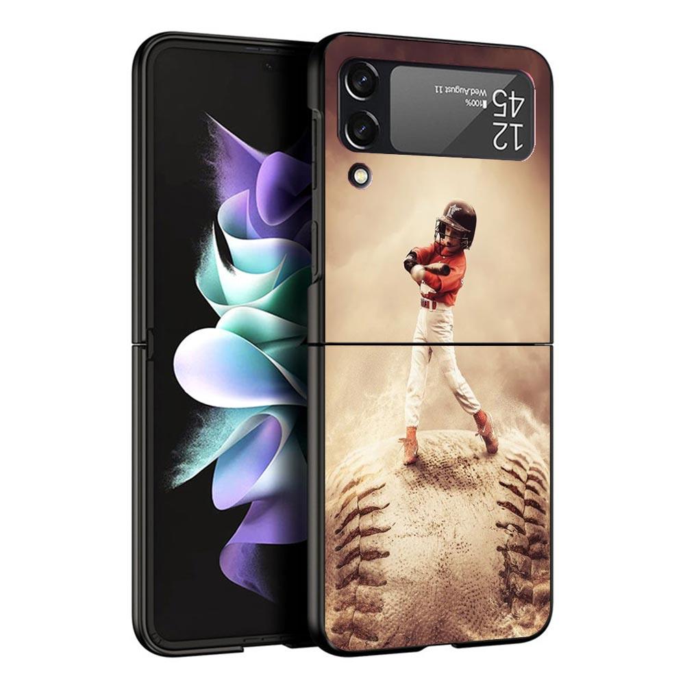 Baseball Sport Case For Samsung Galaxy Z Flip 7 6 5 4 3 Z Flip7 Flip6 Flip5 Flip4 5G Phone Cover Flip3 Folding Coque