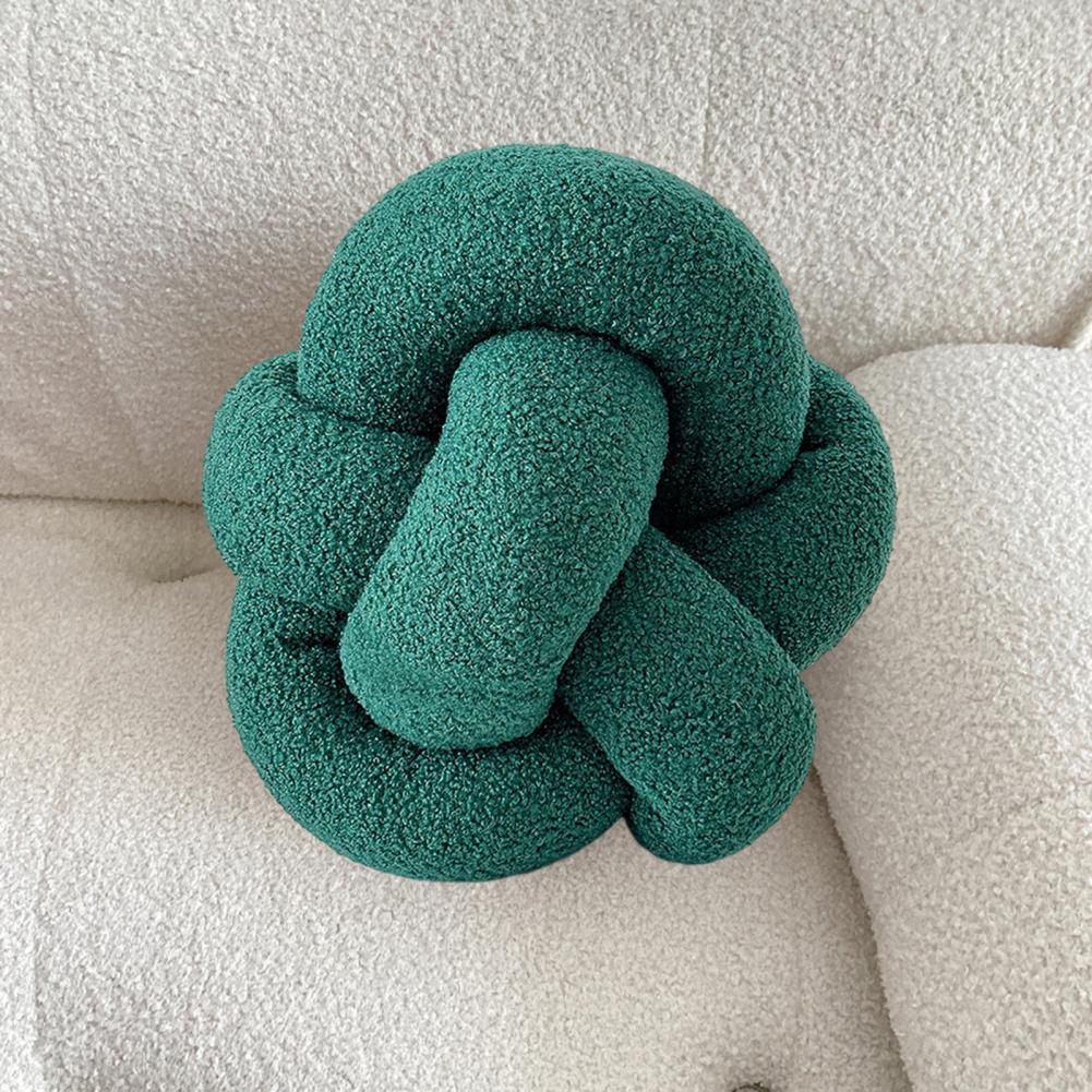 Hand Knitted Decorative Pillow Plush Braided Knot Round Ball Throw Pillow for Sofa Couch Decor Soft Elastic Sleeping Companion