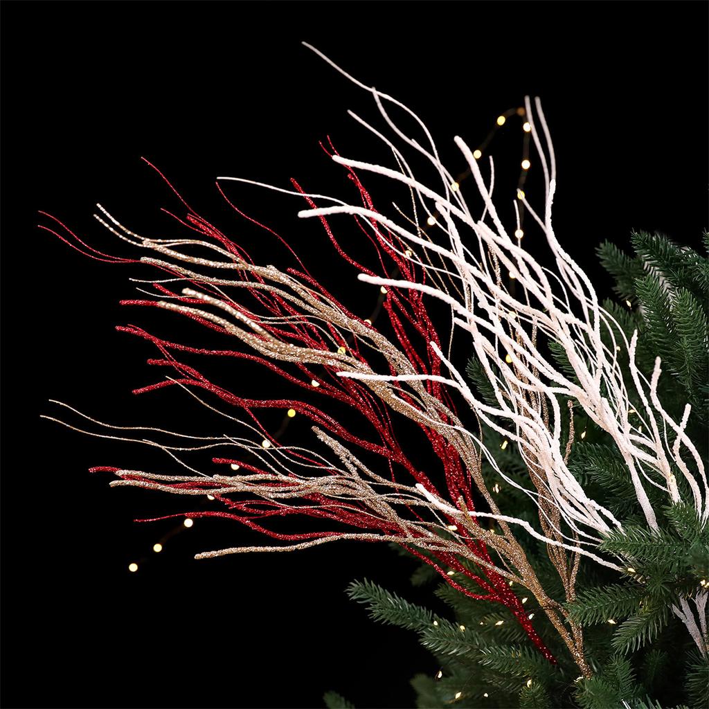 Shimmering Christmas Tree Decoration Sparkling Artificial Plastic Branch For Holiday Tree Wreath Wedding Decoration