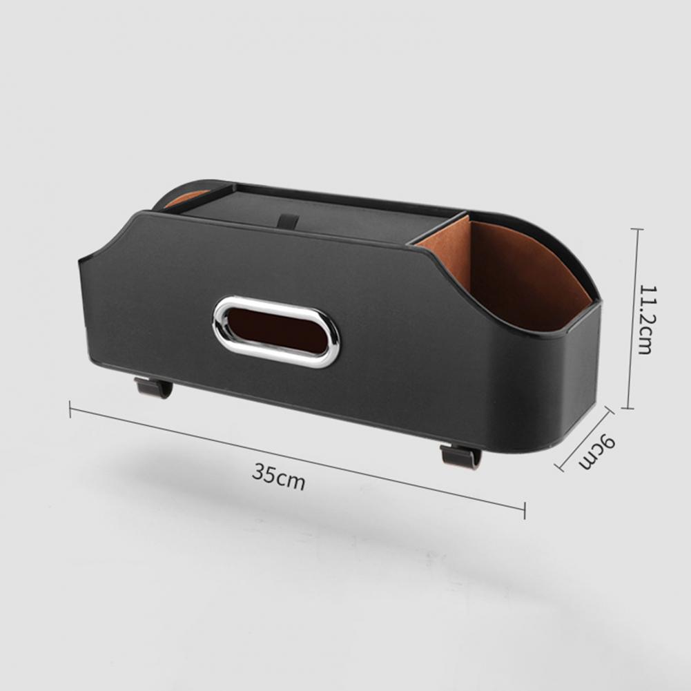 Car Seat Back Storage Box Multifunctional Auto Tissue Universal Genuine Leather Backseat Water Cup Holder Hanging Hook Organizer
