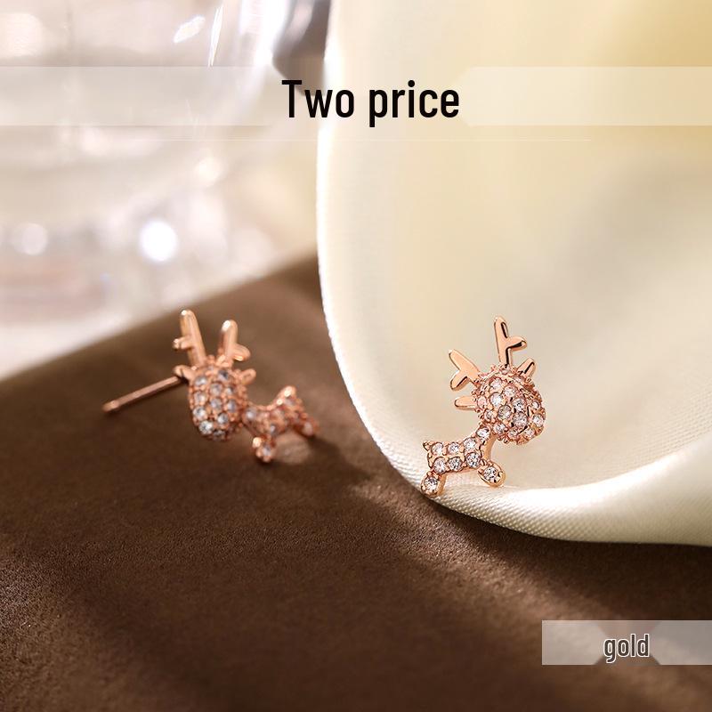 S925 Sterling Silver Reindeer Stud Earrings - 2020 Women's Trend Christmas Jewelry