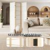 Wooden Folding Privacy Screen 3 Panel Room Divider For Bedroom Natural Wood Finish