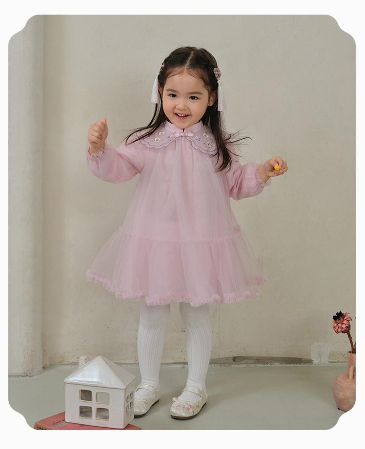 David Bella Girls' Dress Spring Hanfu Dress Baby Princess Dress Year End Dress