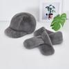 Autumn Winter Women's Faux Mink Fur Baseball Cap, Faux Fur Warm Hat Scarf Set 2Pcs, Outdoor Travel Lady Cap & Scarf Combo