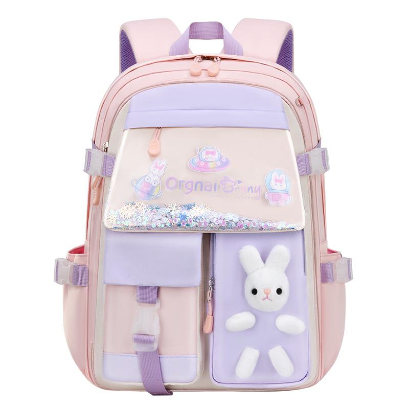 Fashion Quicksand Refrigerator Door Open Schoolbag Elementary Junior High School Girl's Backpack for Grade 1 3 6 9 Children Leisure Travel Rucksack
