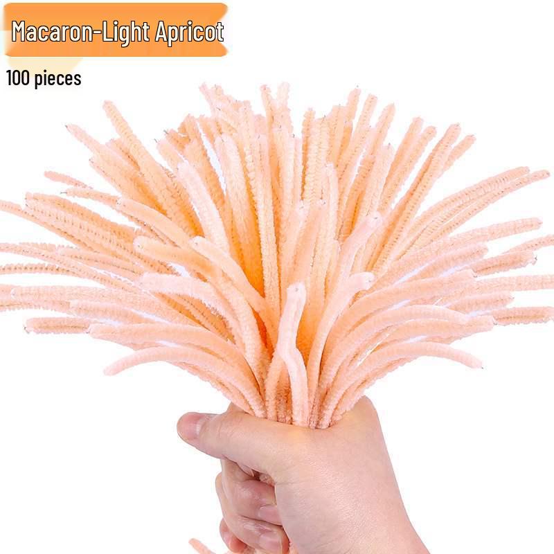 Encrypted Pipe Cleaners: Dense, Thickened 8mm White Strips with Mixed Colors for Handmade DIY Bouquets