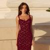 Women Sexy Lace Patchwork High Waist Bodycon Camisole Long Dress For Women