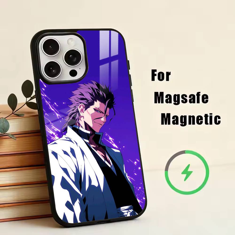 B-Sousuke Aizen Bleach   Phone Case For iPhone17,16,15,14,13,12,11 Plus,Pro Magnetic For Magsafe Wireless Charging