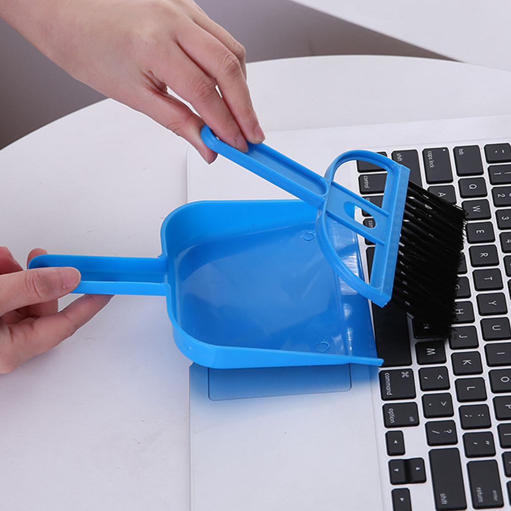 Small Hand Broom Dustpan Set Multifunctional Portable Table Top Brush Cleaning Tools for Keyboard Computer