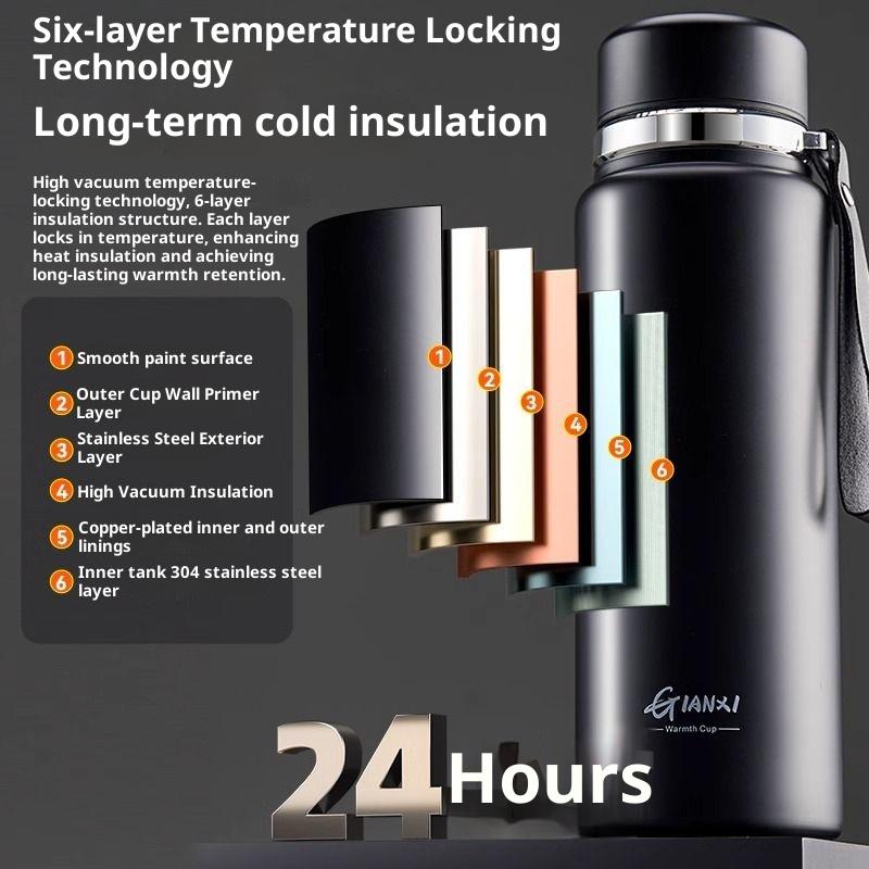 Gianxi 316 Stainless Steel Insulated Cup Large Capacity Portable Outdoor Water Cup For Winter Simple Tea Water Separation