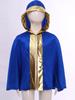 Kids Boys Girls Boxing Costume Halloween Cosplay Cloak Open Front Metallic Trim Letter Printed Back Hooded Boxer Robe