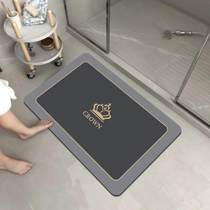 Simple toilet Bathroom floor mat Soft diatom mud Strong absorbent mat Non-slip entry mat Toilet door mat