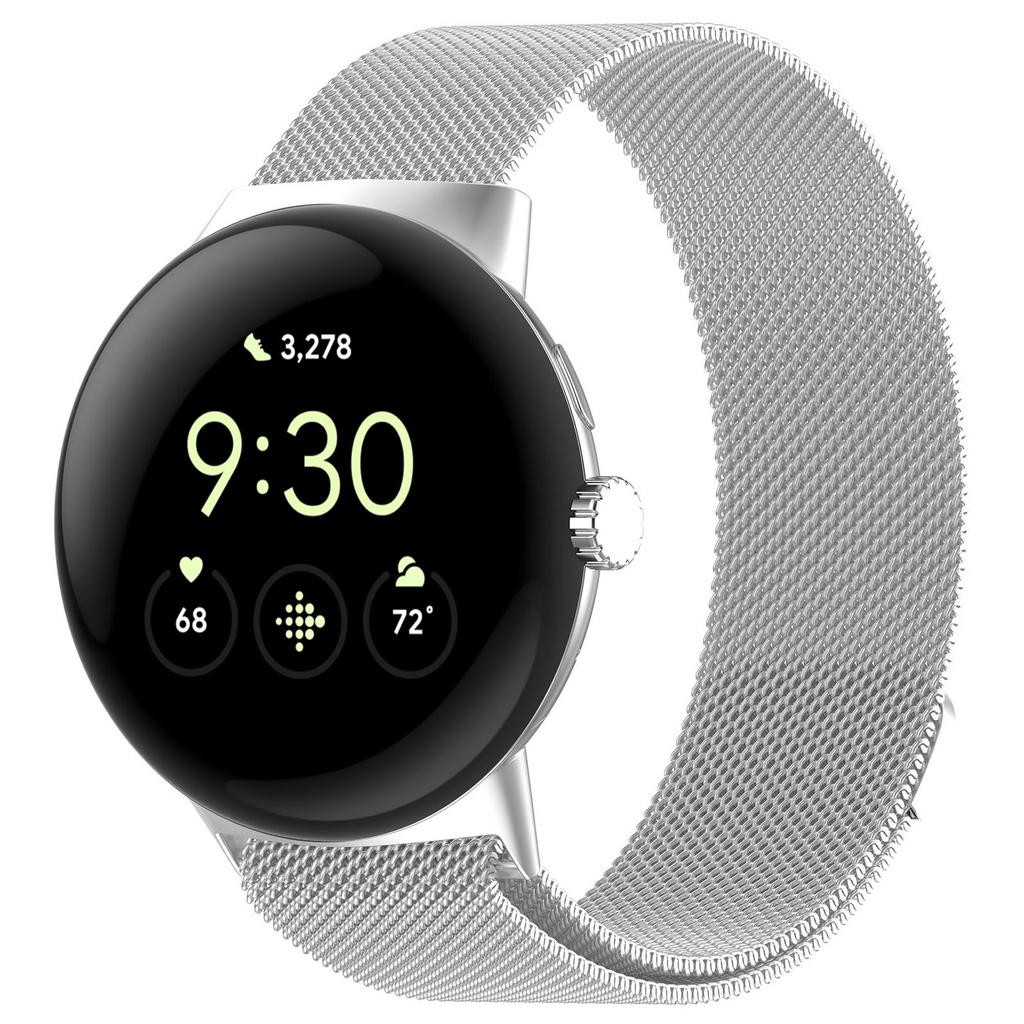 For Google Pixel Watch 4 45mm/Watch 3 45mm Metal Watch Strap Milanese Mesh Magnetic Wrist Band