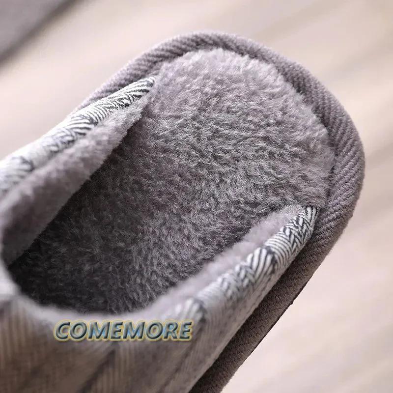 Big Size 48 49 50 Fur Slippers Winter Home Men Shoes Fashion Flat Bedroom Slippers Furry Slides Male Shoes Fur Men's Comfortable