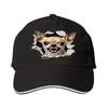 Angry Chihuahua Dog Graphic Print Baseball Cap Polyester Breathable Adjustable Curved Brim Unisex Outdoor Hat