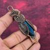 Azurite Malachite Pendant Copper Wire Wrap Antique Jewelry Gemstone Owl Pendant