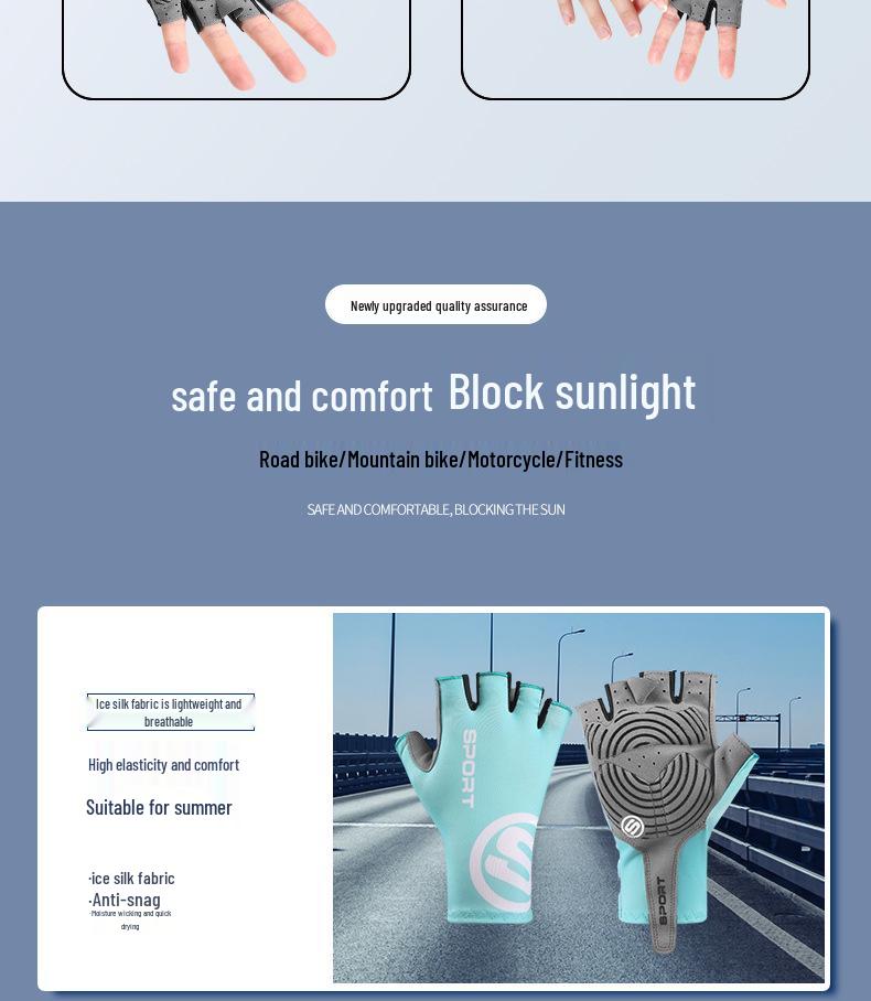 Unisex Summer Cycling Gloves: Breathable, Anti-Slip, Shock-Absorbing, Half-Finger Design for Road & Mountain Bikes