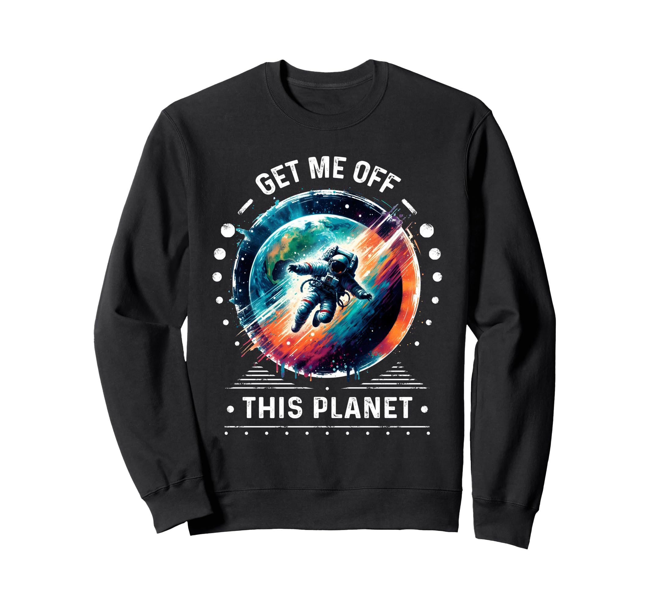 

Футболка с надписью «Funky Funny Astronaut Over It Beam Me Up Space» чёрный