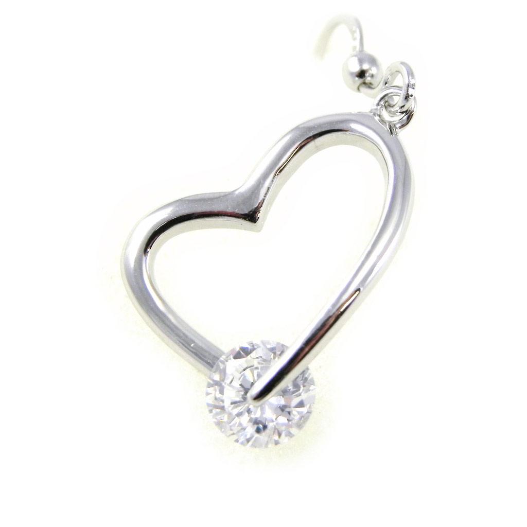 Les Trésors De Lily [H0495] - Boucles Argent 'Love' blanc argenté (rhodié) - 10x18 mm