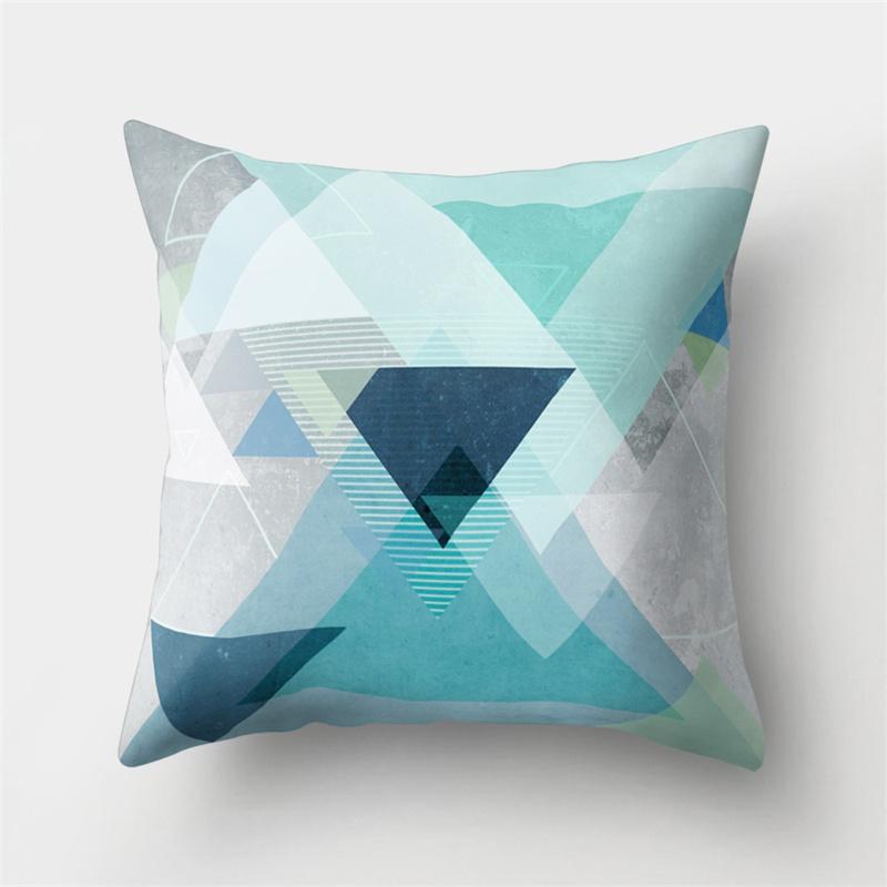 45x45cm Colorful Abstract Geometric Pillowcase Peach Skin Living Room Sofa Office Seat Car Cushion Cover Home Decoration