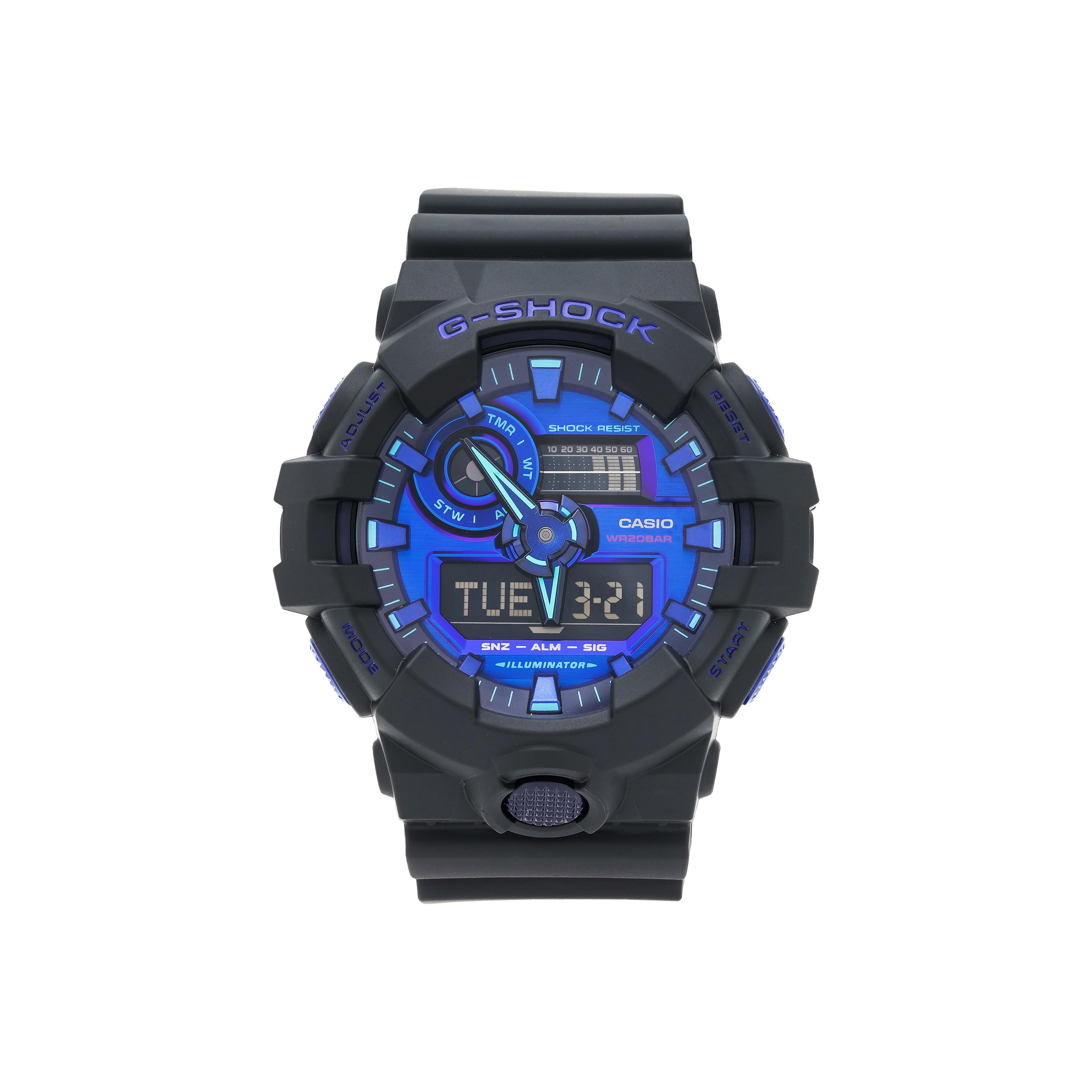 

CASIO Unisex Liquid Crystal/Analog Dual Display Series Blue Watch GA-700VB-1ADR GA-700VB-1ADR Blue Dial