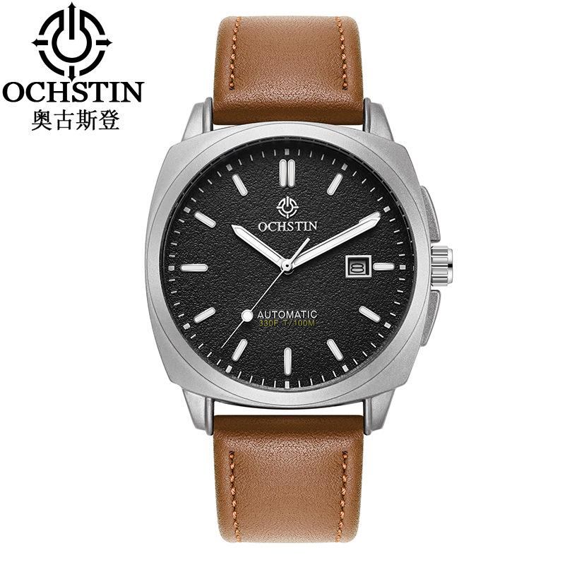 Augustine New Mechanical Watch Men's Cowhide Strap Luminous Automatic Mechanical Watch Casual Men's Watch