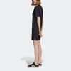 Adidas Originals Trefoil Logo Print Comfortable Sports Round Neck Pullover Short Sleeve Dress Women dress Black FL0037