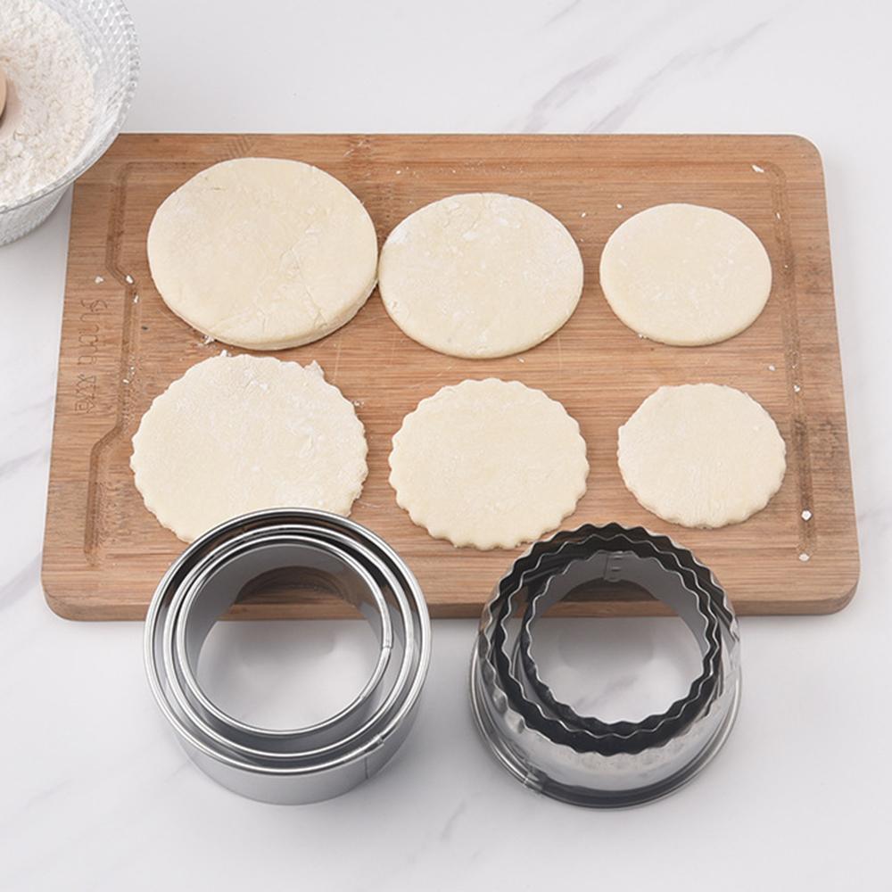 3Pcs/set Stainless Steel Round Dough Cutter Dumplings Molds Cookie Biscuit Cutters Circle Pastry Cutters Baking Circle Ring Mold