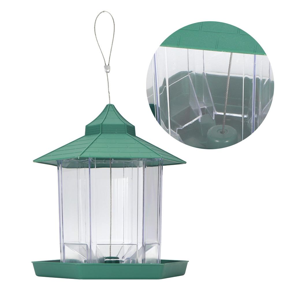 Waterproof Hanging Plastic Transparent Bird Feeder Feeding Tools for Outdoor Garden Yard