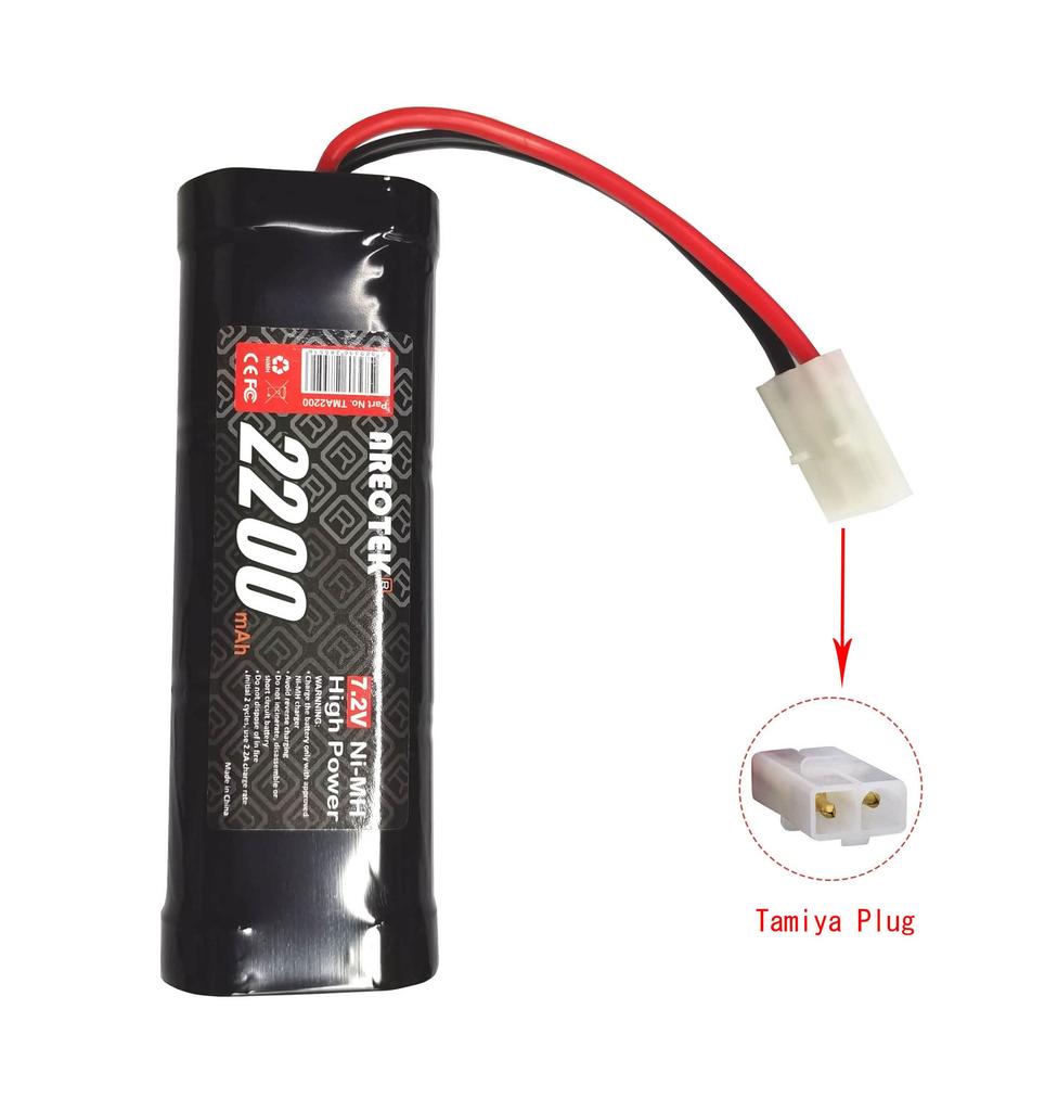 7.2V Tamiya Long-Life, High-Capacity Battery for a Wide Variety of RC Cars, with Gold-Plated Connectors