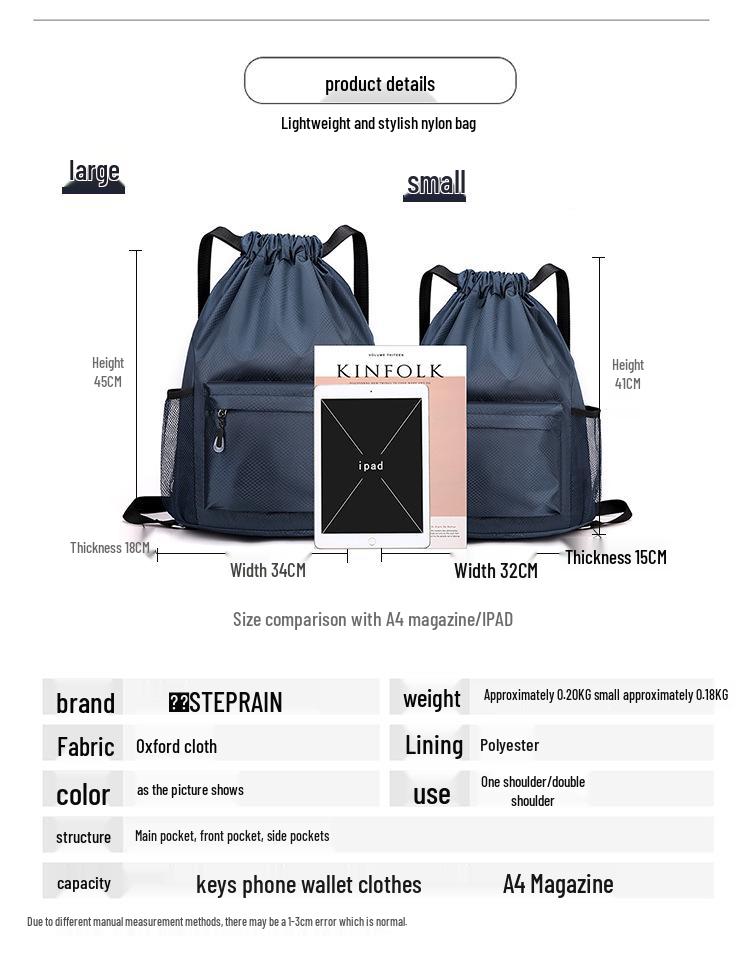 Drawstring Sports Backpack for Men & Women - Travel, Basketball, Swimming, Training, Storage