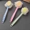 Exfoliating Brush Long Handle Bath Brush Soft Bristles Double Sided Bath Ball  Shower