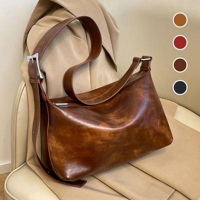 Retro Single Shoulder Armpit Bag, Pillow Bag, Women's Premium Sense Large Capacity Bag, Women's Large Oblique Span Bag