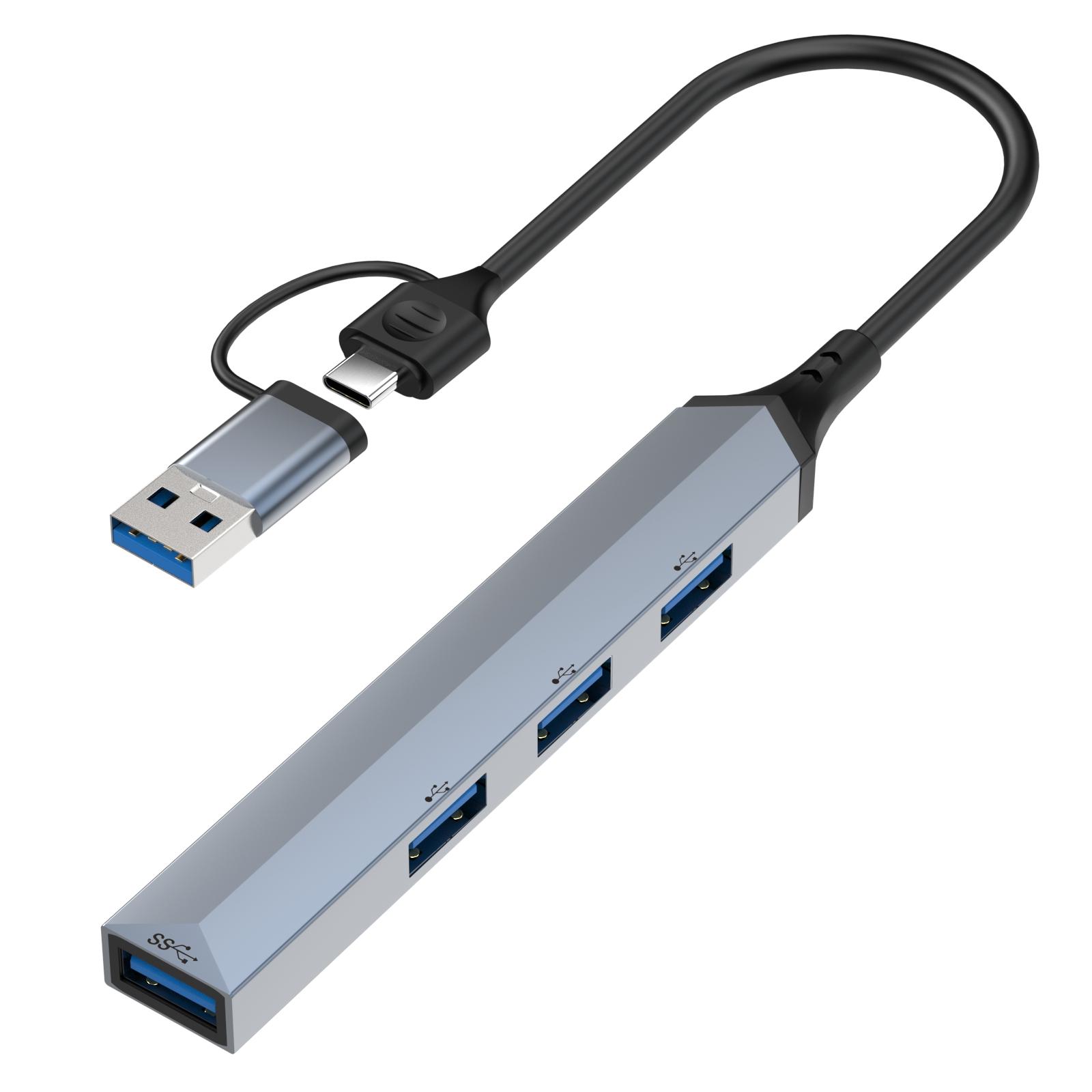 

USB C HUB 3,0 Type C 3,1 4-портовый мульти-сплиттер-адаптер OTG для Xiaomi Lenovo Macbook Pro 13 15 Air Pro PC Компьютерные аксессуары type C + USB серый