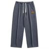 Men's Corduroy Heavyweight Straight-Leg Sweatpants: Trendy Wide-Leg Casual Pants for Spring and Autumn.