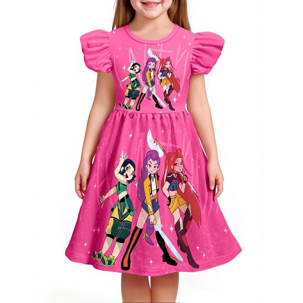 Girls Witch  Girls Flying Sleeves Children's Dress Children's A-line Skirt