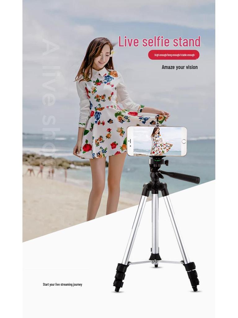 Compact Camera Tripod & Mobile Phone Holder for Selfie, Live Streaming, and Photography