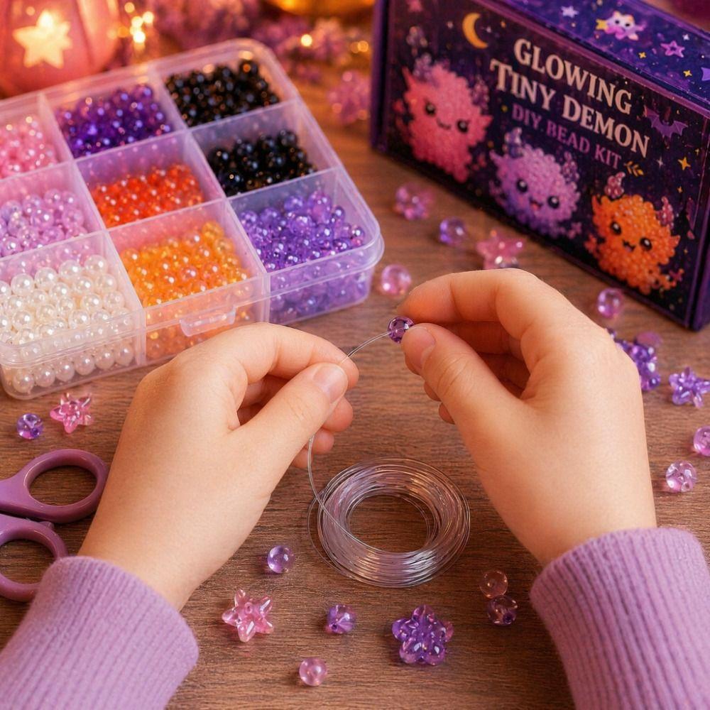 Tiny Glowing Fantasy Spirits DIY Bead Kit Handmade 3D Bead Pet Keychain Making Kit  For Beginners