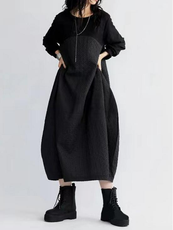 

Лоскутное повседневное платье 2024 One Size чёрный