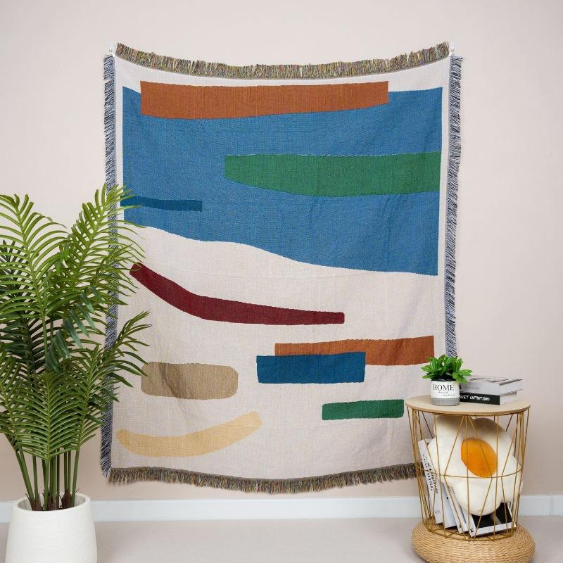 Soft Thick Jacquard Tapestry Blanket for Office Nap or Outdoor Camping A Thoughtful High End Gift Choice
