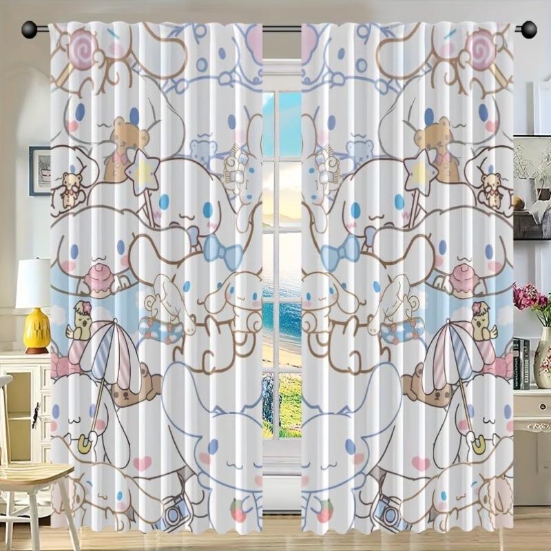 Adorable Anime Dog Blackout Curtains for Bedroom, Kitchen, and Bathroom